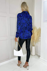 Cobalt Animal Print Button Front Long Sleeve Shirt