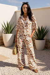 Multi Abstract Print Short Sleeve Shirt