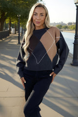 Multi Argyle Crew Neck Jumper