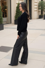 Black Jewel Embellished Neck Jumper