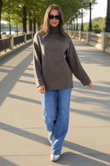 Mink Roll Neck Rib Detail Jumper