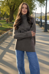 Mink Roll Neck Rib Detail Jumper