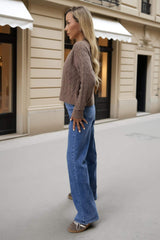 Mink Cable Knit Gold Button Cardigan