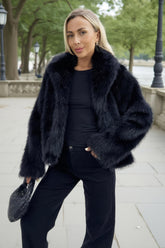 Black Faux Fur Short Jacket