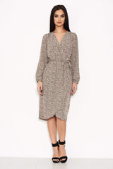 Animal Print Wrap Style Dress