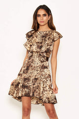 Animal Print Frill Dress