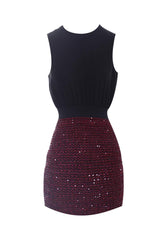 Black And Plum 2 in 1 Mini Dress