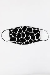 Black Giraffe Printed Face Covering