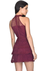 Plum Crochet Tiered Dress