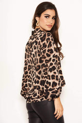 Leopard Print High Neck Top