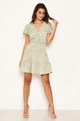 Mint Ditsy Print Summer Dress