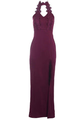 Plum Lace Maxi Dress