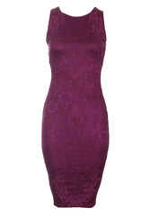 Plum Lace Midi Bodycon Dress
