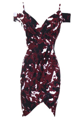 Plum Off The Shoulder Strappy Wrap Midi Dress