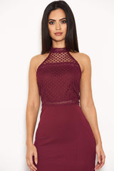 Plum Crochet Top High Neck Maxi Dress