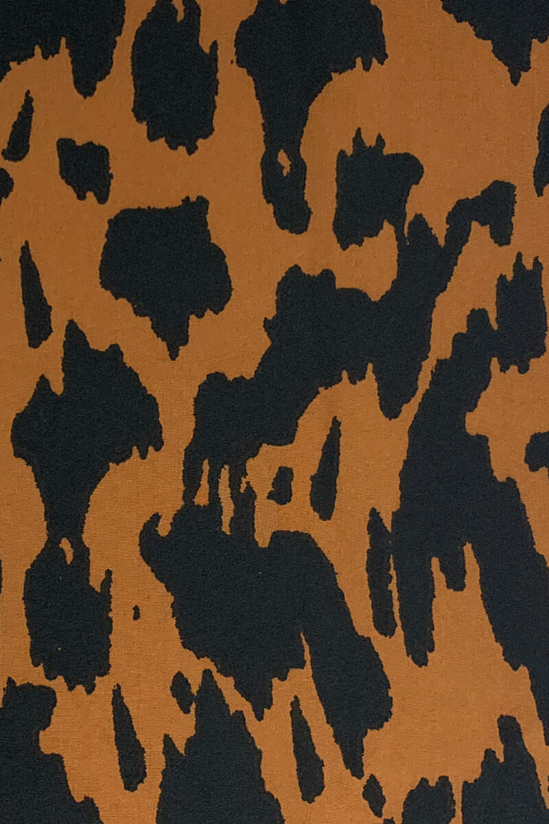 Camel Animal Print Square Neck Midi Dress