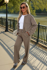 Mocha Wide Leg Soft Trousers