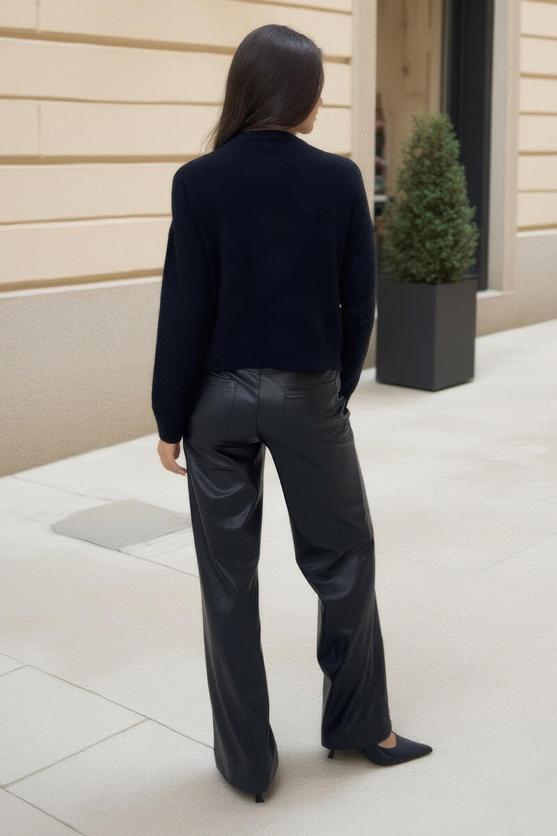 Black Jewel Embellished Neck Jumper