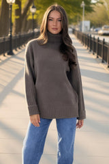 Mink Roll Neck Rib Detail Jumper