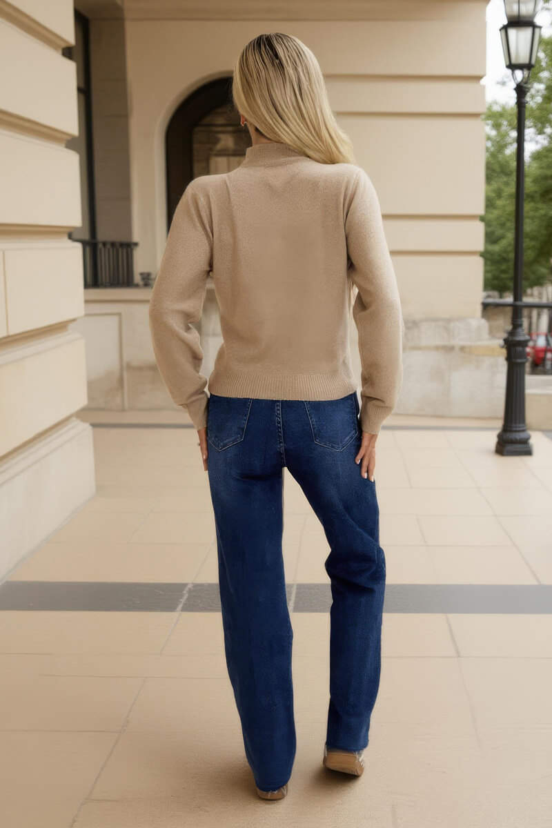 Oatmeal 2 in 1 Tie Front Jumper Cardigan