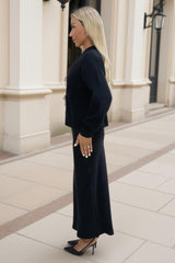 Black Diamante Bow Detail Knitted Cardigan