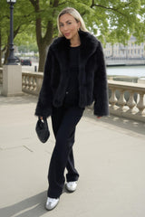 Black Faux Fur Short Jacket