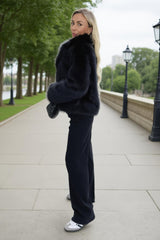 Black Faux Fur Short Jacket