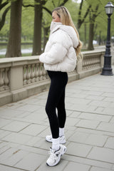 Oyster Hooded Short Puffer Coat
