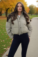 Sage Hooded Short Puffer Coat