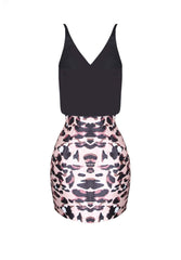 Animal Print 2 in 1 V Neck Dress