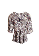 Animal Print Tie Detail Top