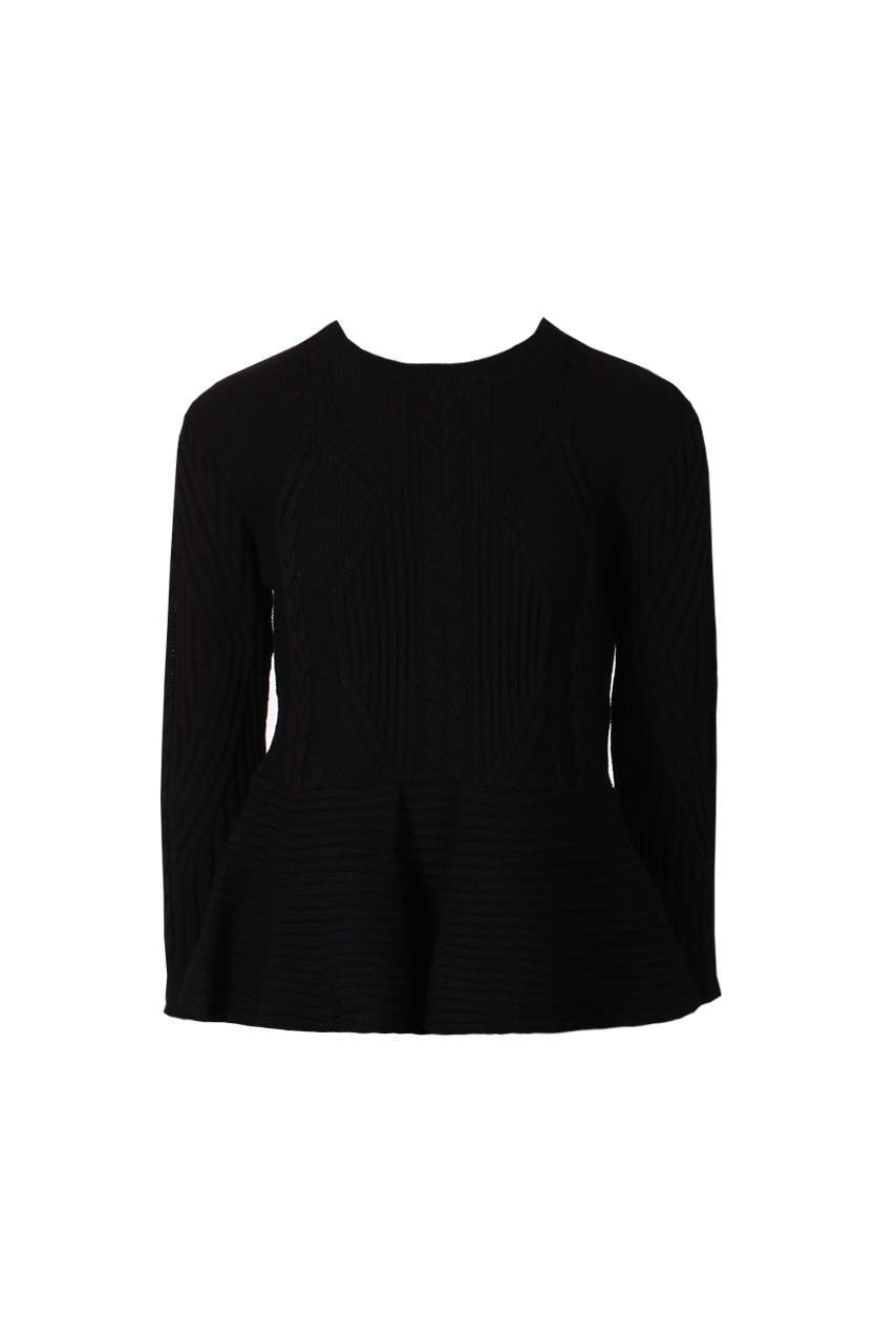 Black Peplum Knitted Jumper