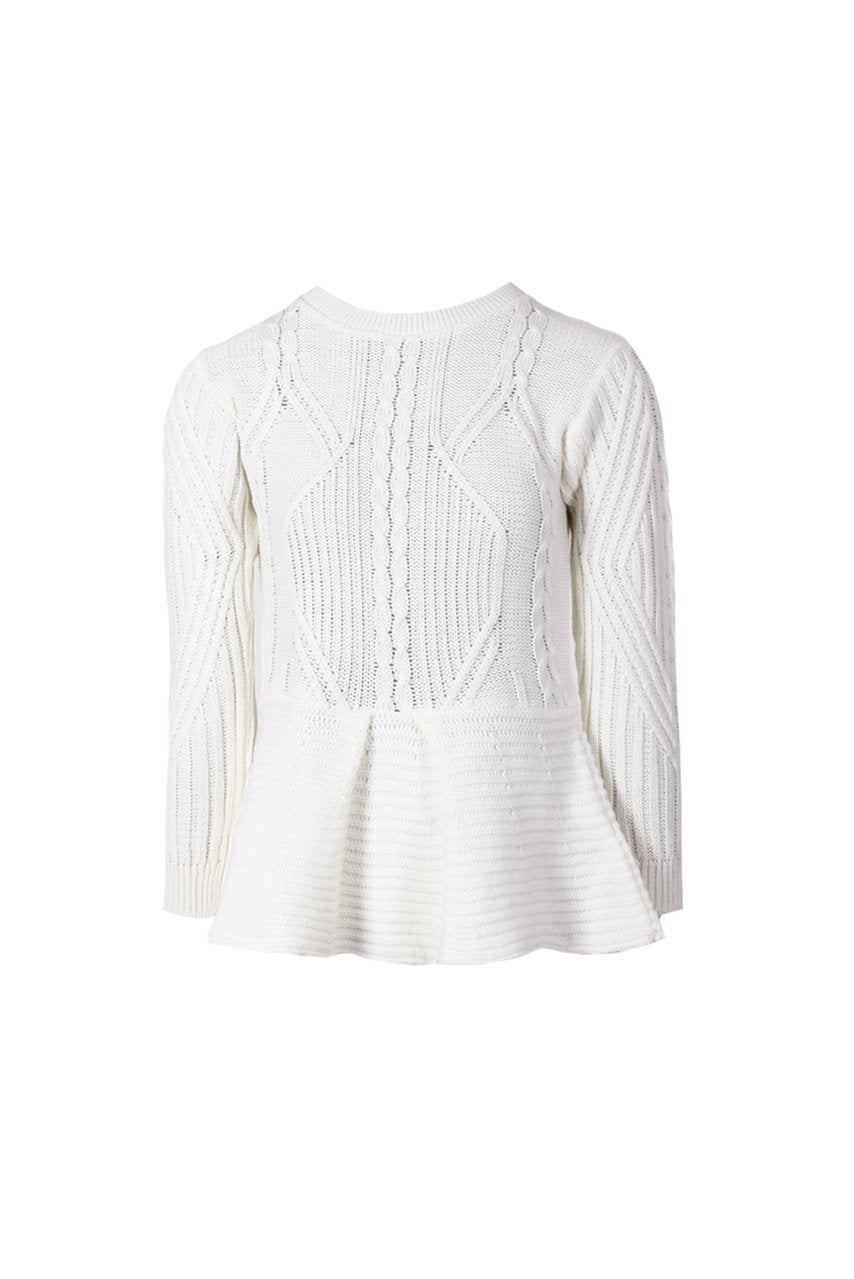 Cream Peplum Knitted Jumper