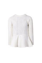 Cream Peplum Knitted Jumper