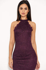 Plum Lace Midi Dress