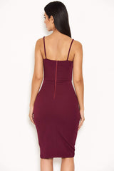 Plum Notch Front Wrap Dress