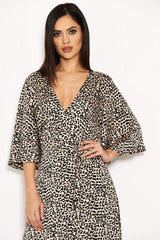 Cream Animal Printed Maxi Dress