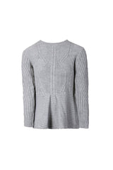 Grey Peplum Knitted Jumper