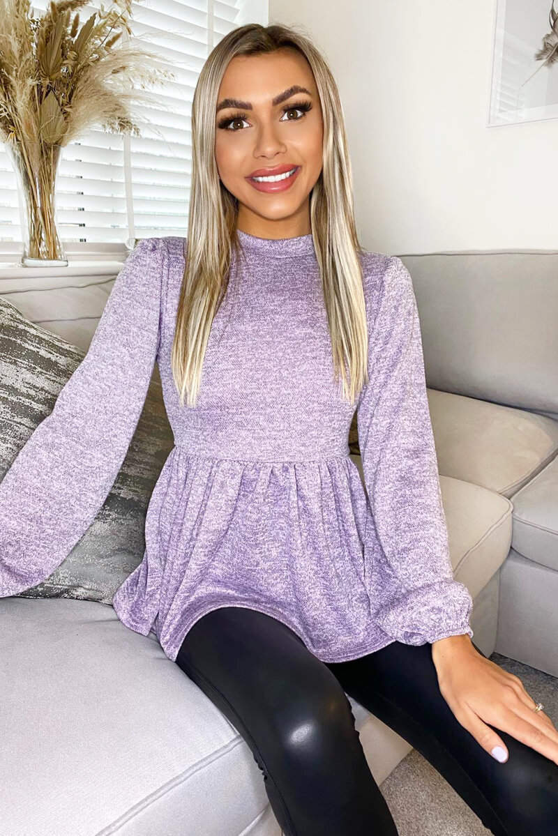 Lavender Peplum Top