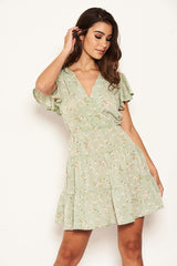 Mint Ditsy Print Summer Dress