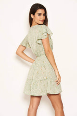 Mint Ditsy Print Summer Dress