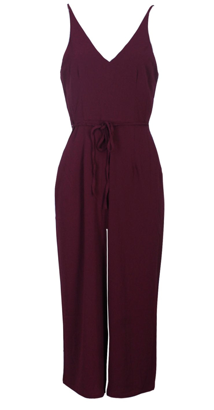 Plum Spaghetti Strap Jumpsuit