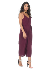 Plum Spaghetti Strap Jumpsuit