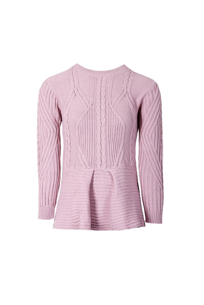 Pink Peplum Knitted Jumper