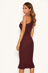 Plum One Shoulder Crochet Top Dress