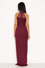 Plum Crochet Top High Neck Maxi Dress